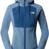 The North Face Women's Homesafe Full Zip Fleece Hoodie (8567)steel blue/shady blue stripe Outdoorbekleidung