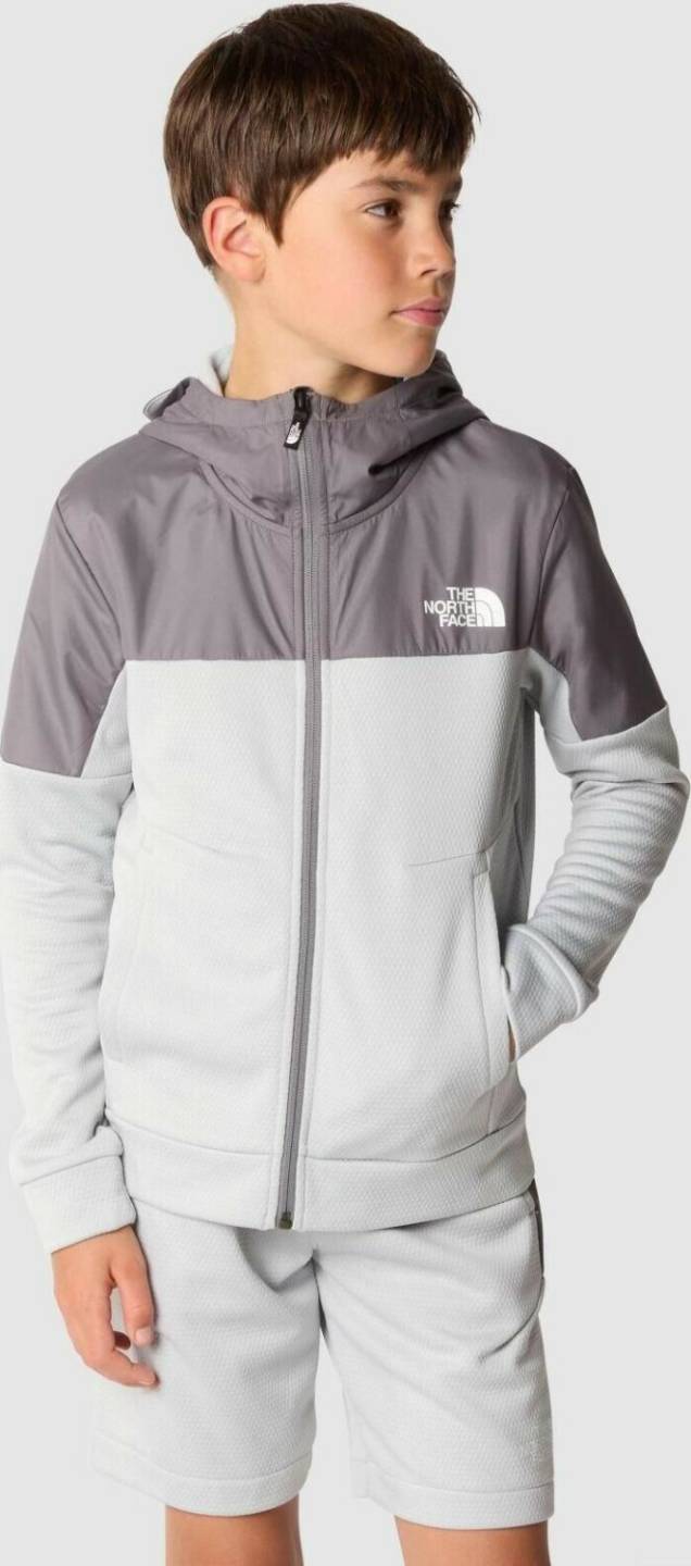 The North Face Boy's Mountain Athletics Full Zip Hoodie (87B9)high rise grey/smoked pearl Outdoorbekleidung