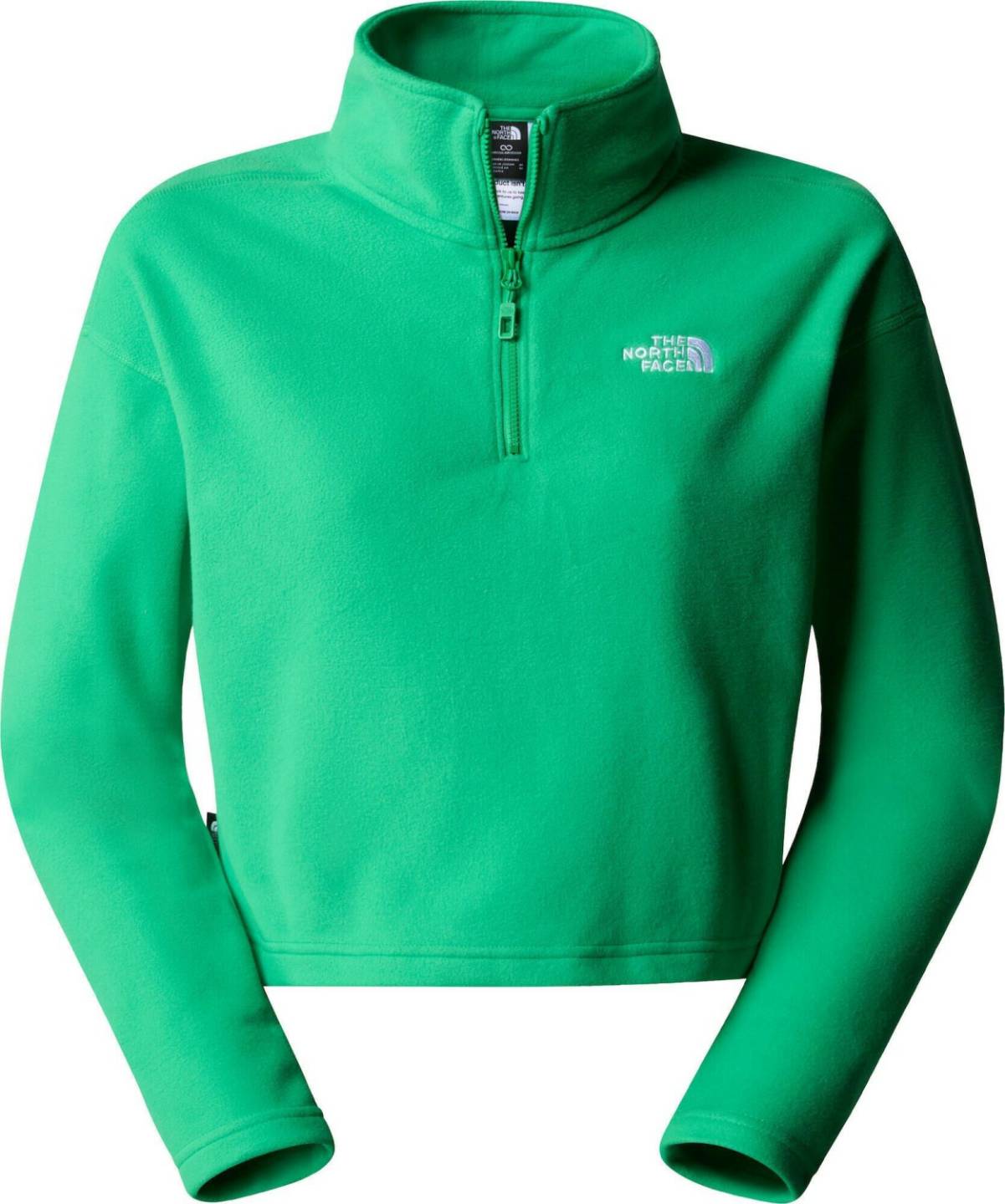 Outdoorbekleidung The North Face Womens 100 Glacier Cropped 1/4 Zip (855N)optic emerald
