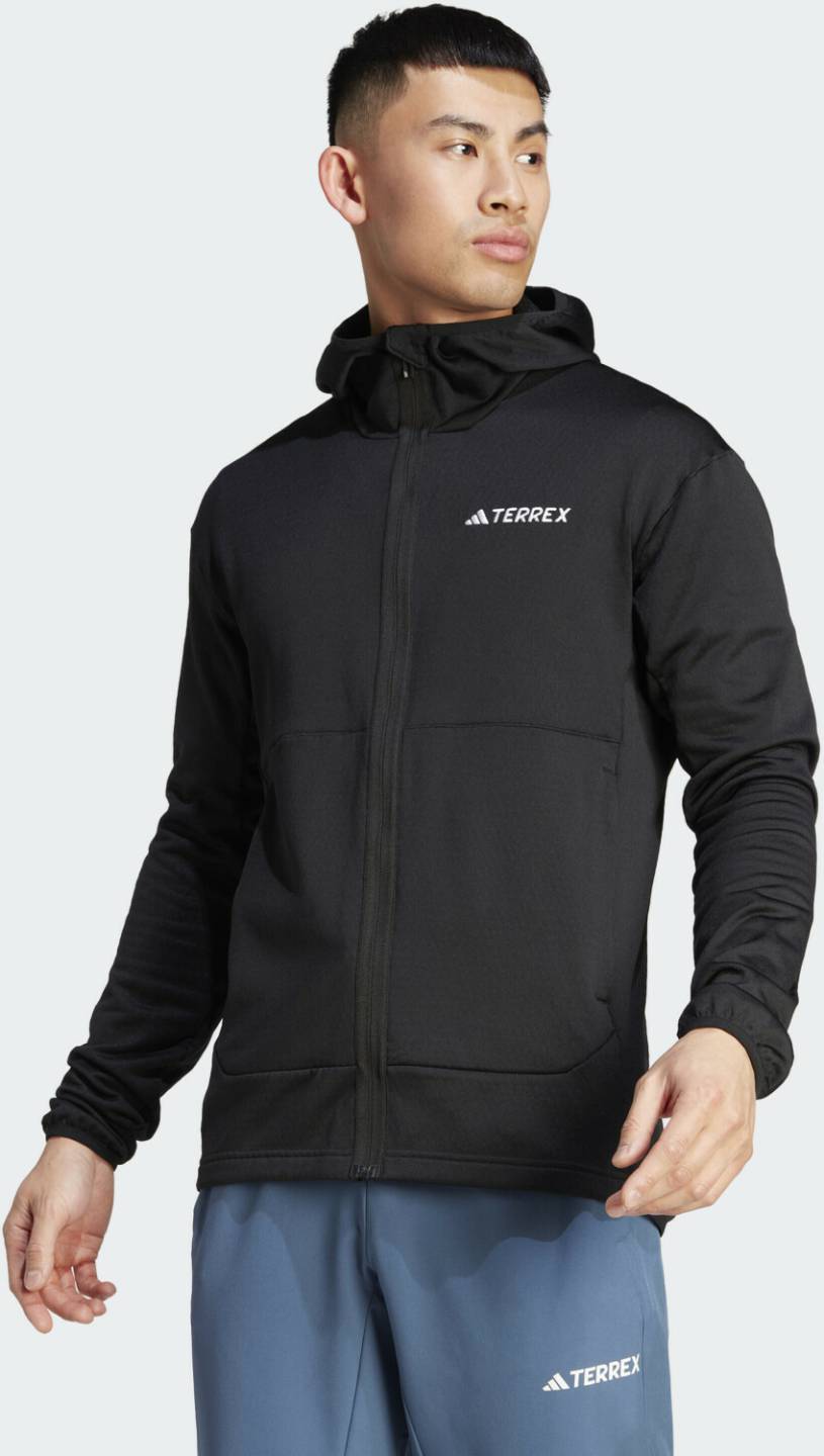 Outdoorbekleidung Adidas TERREX Xperior Light Fleece Hooded Jacket Menblack
