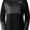 The North Face Run Fleece mit 1/4-langem RV Damen (7SXL)TNF black-asphalt grey Sportbekleidung