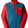 Outdoorbekleidung The North Face Yumiori Fleecejacke mit 1/4-langem RV Herrenmallard blue-high risk red-tnf black