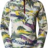 Outdoorbekleidung The North Face Womens 100 Glacier Printed 1/4 Zip (8591) black currant purple tr