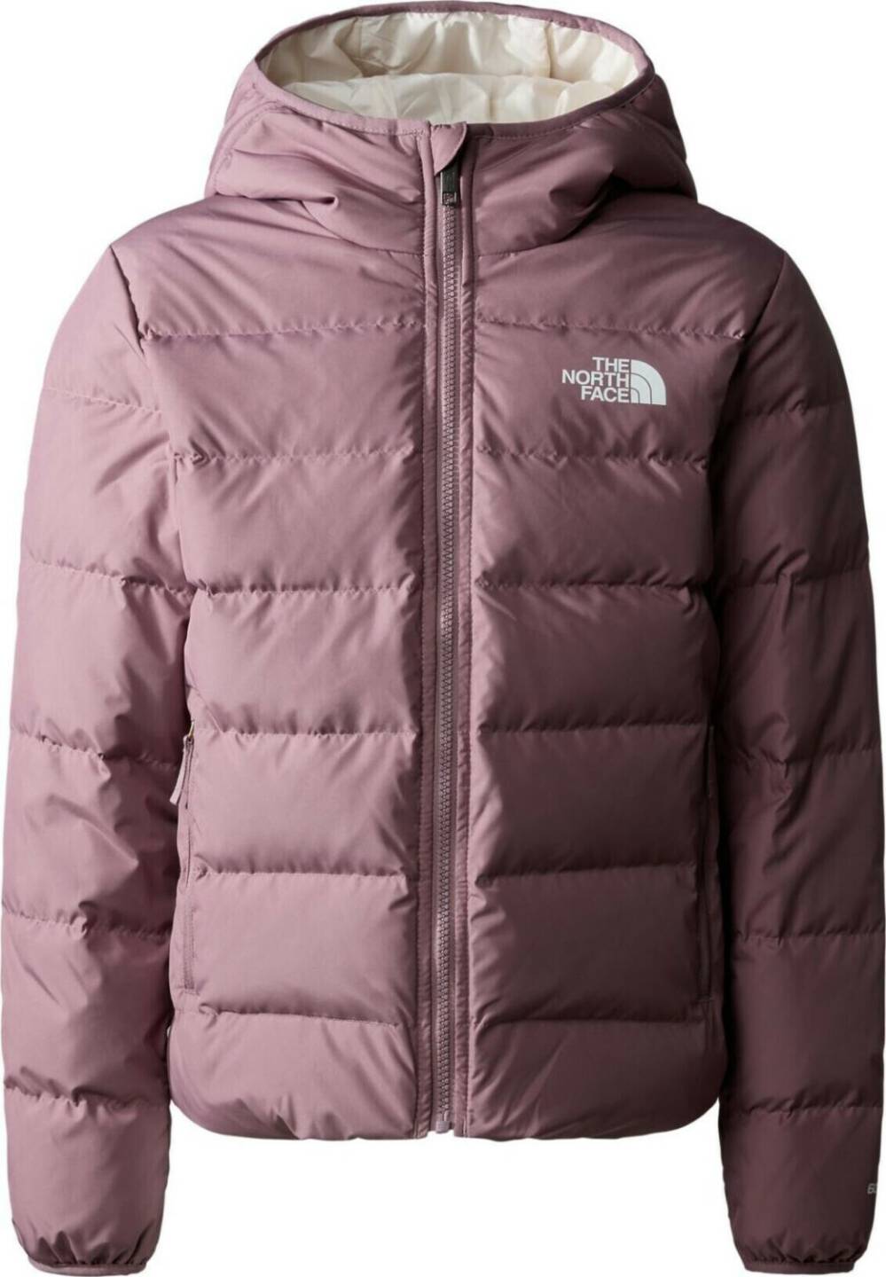 The North Face Reversible Down Hooded Jacket Kids (84N6)fawn grey Outdoorbekleidung