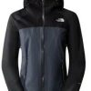 Outdoorbekleidung The North Face Stratos Jacket Women (CMJ0)vanadis grey/tnf black/asphalt grey