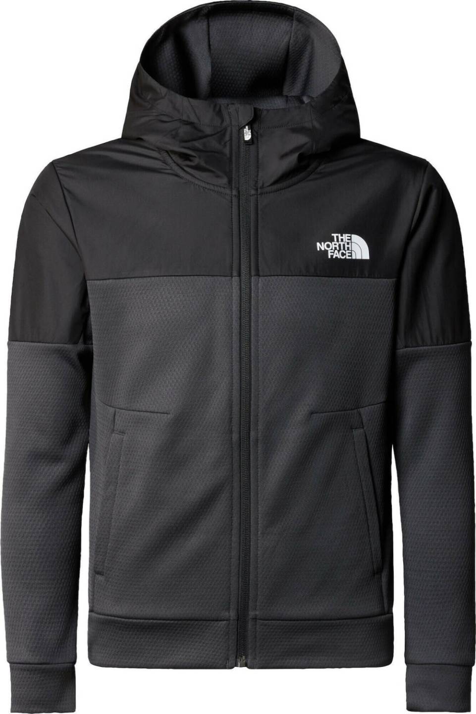 Outdoorbekleidung The North Face Boy's Mountain Athletics Full Zip Hoodie (87B9)asphalt grey/tnf black