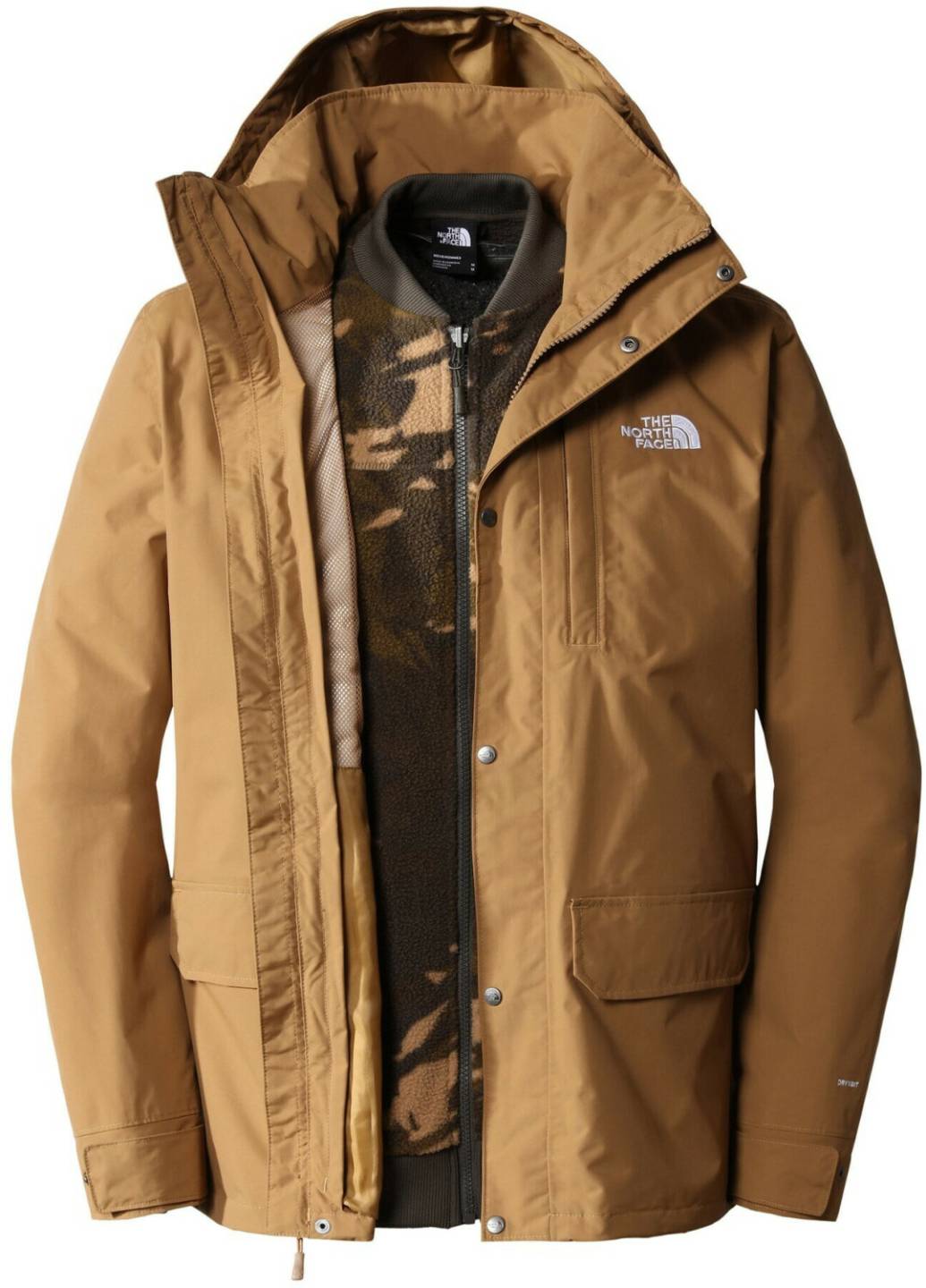 The North Face Mens pinecroft triclimate jacketutility brown / new taupe green snowcap mountain sprint Outdoorbekleidung