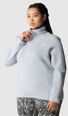Outdoorbekleidung The North Face Womens Plus 100 Glacier 1/4 Zip (856U) tnf light grey heather