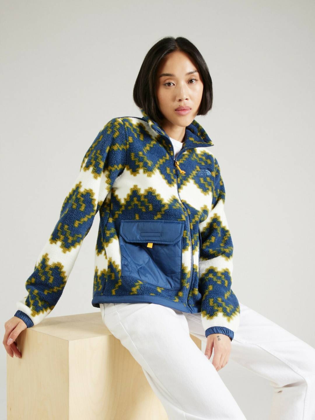 Outdoorbekleidung The North Face Women's Royal Arch Full-Zip Fleece Jacketshady blue mountan geo print